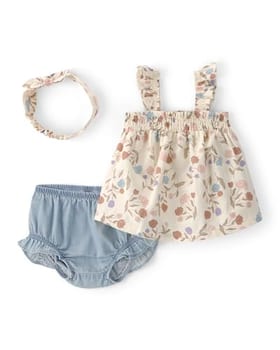 Carter's Conjunto de capa de fralda de 3 peças para bebês meninas, Floral azul, 18 Meses