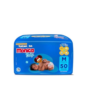 Fralda Turma da Mônica Baby Mega M 50 Unidades