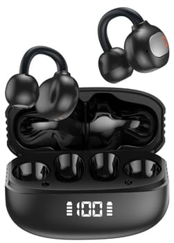 Fone de Ouvido Sem Fio Bluetooth para Corrida 40h de ReproduçãO Bluetooth 5.3 Fones de Ouvido Sem Fio com Clipe de Orelha Aberta com Design de Display