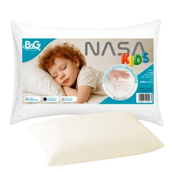 Travesseiro Nasa Kids Ergonômico B&g Branco 57x37 cm, Altura 8 Cm, Conforto Tradicional, Infantil