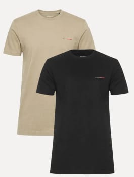 Kit Camisetas Aramis Estampa Assinatura Preta/cáqui