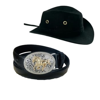 Kit Chapéu e Cinto Country Cavalo Dourado Infantil (Preto)