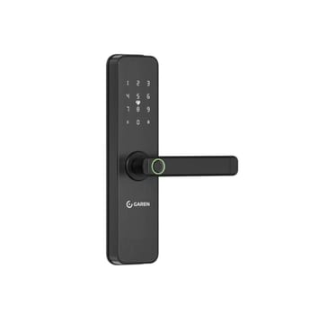 Fechadura Digital com Wi-Fi e Biometria, Preto, Metal, Múltiplos Métodos de Acesso, Estilo Moderno, Retangular, Acabamento Fosco, para Portões