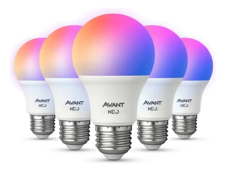 Kit 5 Led Pera Smart Inteligente Wi Fi 2.4ghz Alexa Google 10w Rgb 2700k/6500k Branco Quente/neutro/frio E27 Cod: 290028177-5 Avant Neo