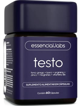 TESTO ESSENCIAL - Fórmula Exclusiva com Feno Grego + Boro + Arginina + ZMA + Vitamina B6 - 60 cápsulas - Precursor da Testosterona