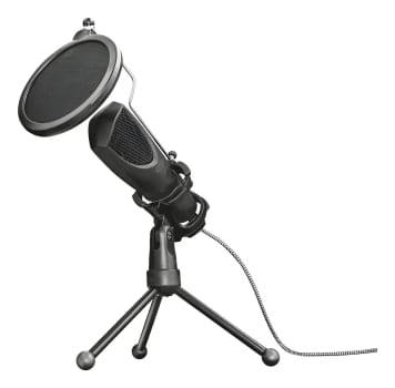 Microfone Gamer Streaming Podcast Trust Mantis GXT 232 Condensador Omnidirecional
