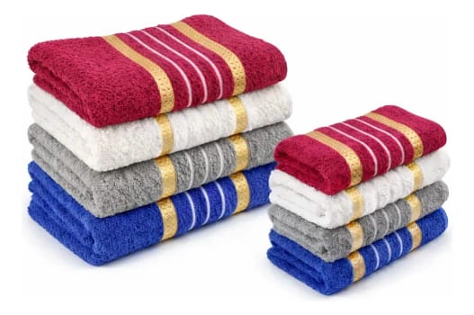 Toalhas 04 Banhão E 04 Rosto 8 Soft Algodão Laune Haus Cor Kit em Cores Sortidas