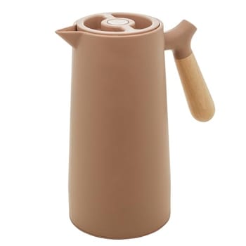 WOLFF - Garrafa Térmica de Plástico com Cabo de Madeira Nórdica 1L Rosa - Mesa Posta - Itens Para Casa - Utensílios de Cozinha - Perfeita Para Café e
