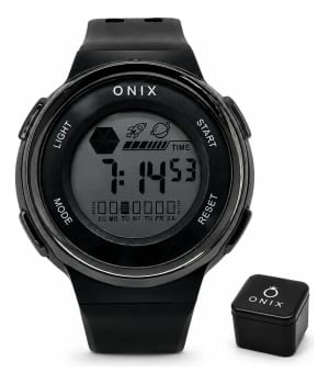 Relógio Masculino Digital Onix It-1808 Preto Prata 5atm