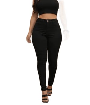Calça Jeans Preto Feminina Empina Bumbum Cintura Alta  Lycra