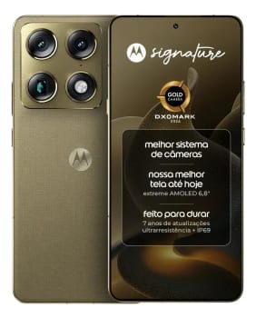 Smartphone Motorola Signature 5G - 512GB 24gb (12gb Ram + 12g Ram Boost), 3 cameras 50MP Sony Lytia e Zoom 100x, Tela 1.5K extreme Amoled 165hz