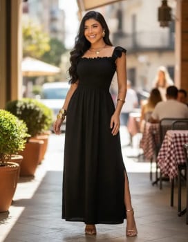 Vestido Longo Casual Soltinho Alcinha Verao Festa Evangelico