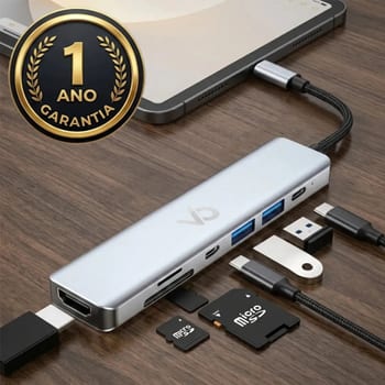 Adaptador Hub Usb 7 Portas Usb 3.0 E 2.0 Hdmi Cabo Tipo C Thunderbolt Dock Station Dex Macbook Air M1 M2 iPad Type C Tablet Computador Pc Notebook