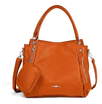 Bolsa Transversal TOMI IMTO Grande em Couro PU Marrom com Zíper