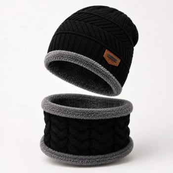 Touca Gorro Inverno Frio + Protetor De Pescoço Pelúcia