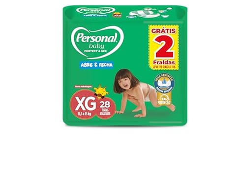 Fralda Personal Baby Protect e Sec XG Mega 9x28pads Leve 28 pague 26 Unidades