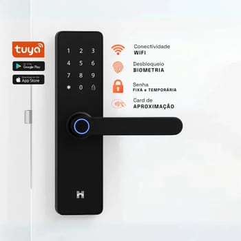 Fechadura Eletrônica Inteligente Digital Com Biometria Senha Pro Wi-fi