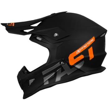 CAPACETE OFF ROAD PRO TORK FAST 788 SOLID PRETO - LARANJA TAM. 58