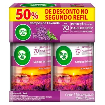 Aromatizador de Ambiente Bom Ar Automático Aerossol Freshmatic Refil na 2ª Unidade Campos de Lavanda