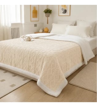 Cobertor Manta De Casal 2,00x1,80 Canelada Sherpa Cores
