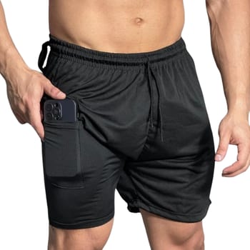 Shorts Bermuda Compressão 2 Em 1 Sandrini Academia Bolso