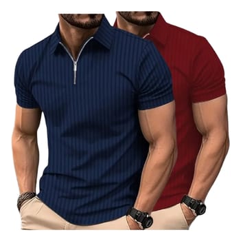 Kit com 2 Camisetas Polo Canelada Zíper