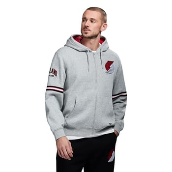 Game 7 Moletom masculino padrão x NBA oficialmente licenciado com zíper e manga comprida com capuz, cinza mesclado