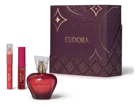 Kit Presente Eudora Kiss Me Now Perfume Feminino + Gloss + Lápis