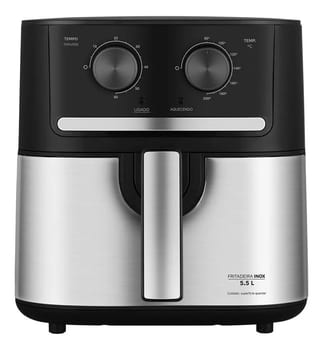 Fritadeira Air Fryer 5,5l Cyclone Preto E Inox Midea
