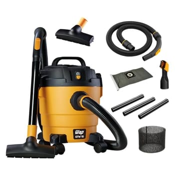 WAP Aspirador de Pó e Água GTW 10, Compacto, 10 Litros, com Mangueira de 1,5 Metros, Filtro Lavável, 140mbar 1400W 220V