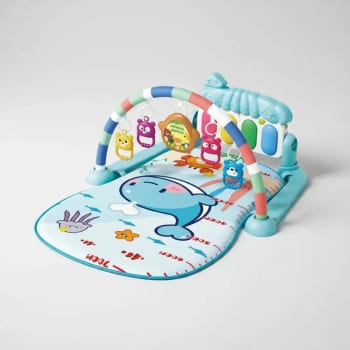 Tapete Bebê Atividades Musical Com Piano Interativo Azul