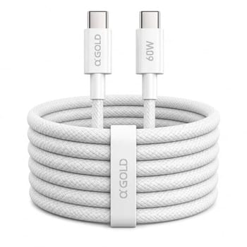 Cabo USB-C para USB-C 2m 60W, Nylon Trançado Reforçado, Carga e Dados