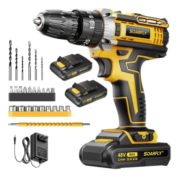 Parafusadeira Furadeira De Impacto Profissional Sem Fio 48v