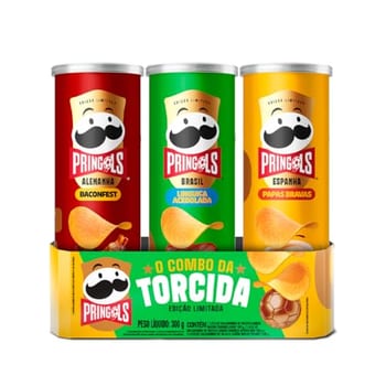 Salgadinho Batata Frita Pringles Tripack Especial Festa do Futebol