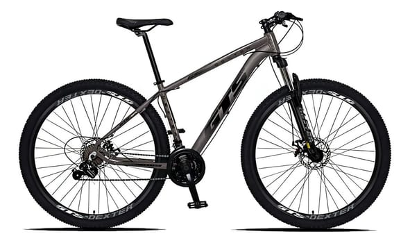 Bicicleta aro 29 Gts Dexter 24 velocidades freio a disco cor grafite com preto tamanho do quadro 17