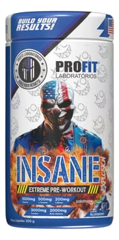 Pré-Treino ProFit Insane Explosion Extreme 200g Blueberry com Arginina e Cafeína