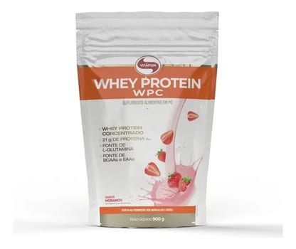 Whey Protein WPC Morango 900g Vitafor