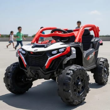 Carro Elétrico Infantil De Controle Remoto Quadriciclo Utv Cor Vermelho