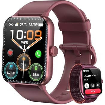 Smartwatch, Relógio Inteligente Blackview 2026 - Faz Chamadas, 100+ Modos Esportivos, 2 Pulseiras, À Prova D'Água, Tela Personalizável, Compatível com