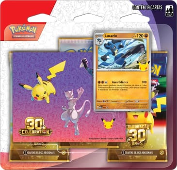 Pokémon Celebração de 30 anos – Blister Triplo com Adesivo Lucario