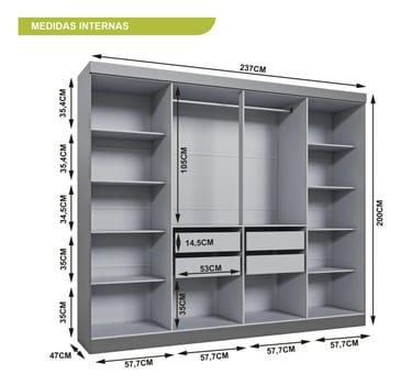Guarda Roupa Casal 8 Portas 4 Gavetas Paris Espresso Móveis Onix