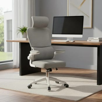 Cadeira Escritório Ergonômica Python Fly B07 Cinza Com Suporte Lombar