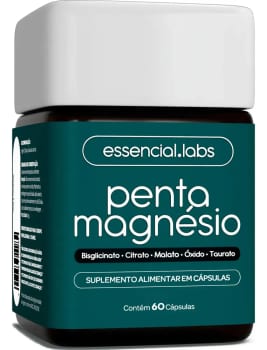 PENTA MAGNÉSIO - Bisglicinato + Dimalato + Citrato + Taurato + Óxido de Magnésio - A Combinação Perfeita de 5 Magnésios com Máxima Pureza e