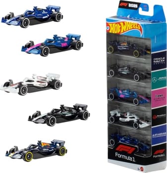 Kit Hot Wheels® com 5 veículos metálicos temáticos surtidos de 7 cm, cheios de detalhes e estilo. Perfeito para colecionar, brincar e ampliar a