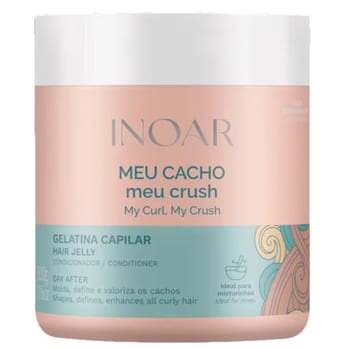 Inoar, Meu Cacho Meu Crush, Gelatina Capilar, Definição de Cachos, Hidratação Intensa, Com Colágeno e Vitamina E - 500g