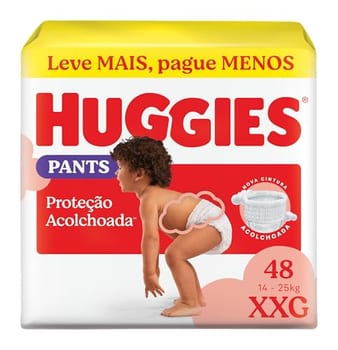 Fralda Pants Huggies Supreme Care, Tamanho XXG, 48 Unidades, Estilo Roupinha com Cintura Acolchoada