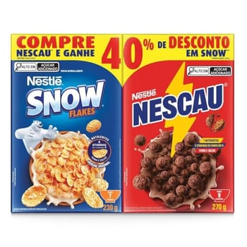 Kit Cereal Matinal Chocolate Nescau 210g + Snow Flakes 230g Mais Economia