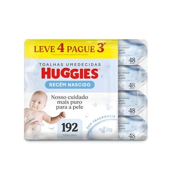 Lenços Umedecidos Huggies Puro e Natural - 192 lenços