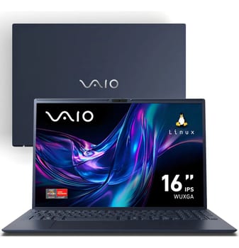 Notebook Vaio Fe16 Amd Ryzen 7 5825u Linux 8gb RAM 512gb Ssd Wi-Fi 6 Tela 16" Ips Wuxga Antirreflexo - Cinza Grafite Vjfe69f11xb0321h - Permite