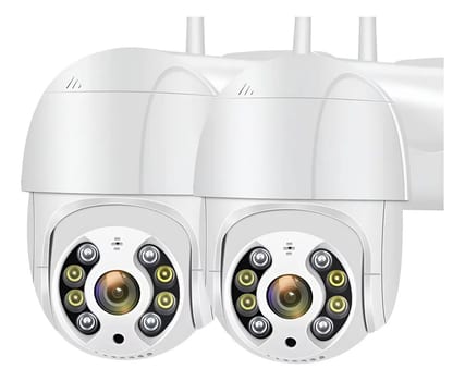 Kit 2 Câmeras de Segurança iCSee A8 PTZ Wi-Fi com Visão Noturna para Exterior e Interior G.Eye